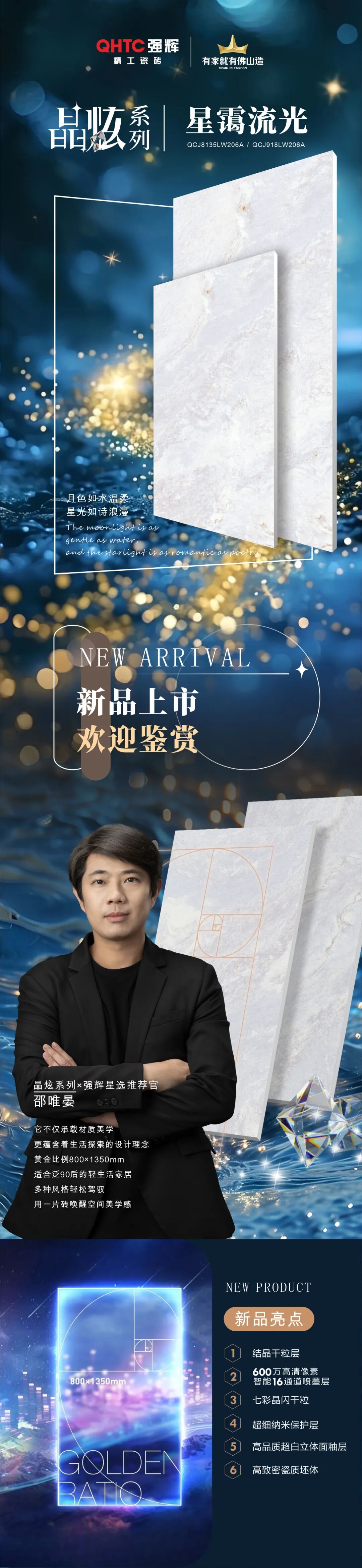 晶炫系列 | 星靄流光，流動的星光凝練于瓷磚上(圖1)